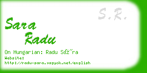 sara radu business card